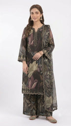Embroidered Lawn 3-Piece Suit With Printed Dupatta