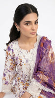 Printed Lawn Embroidered Suit With Chiffon Dupatta