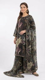 Embroidered Lawn 3-Piece Suit With Printed Dupatta